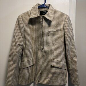Lauren Ralph Lauren Grey Wool Houndstooth Blazer